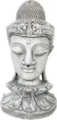 Champa - Buddha Head on Lotus bud, 50cm H | cast stone 
